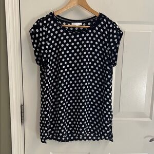 DR2 Black and White Polka Dot Short Sleeve Top